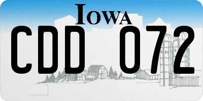 IA license plate CDD072