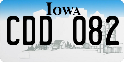 IA license plate CDD082