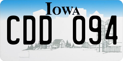 IA license plate CDD094