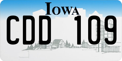 IA license plate CDD109