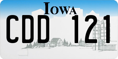 IA license plate CDD121