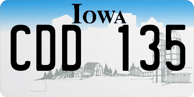 IA license plate CDD135