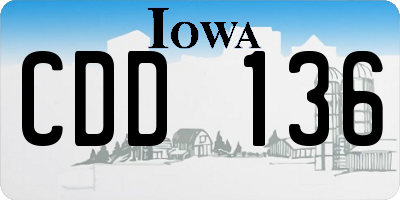 IA license plate CDD136
