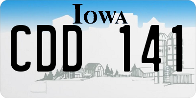 IA license plate CDD141