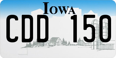 IA license plate CDD150