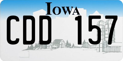 IA license plate CDD157