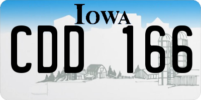 IA license plate CDD166