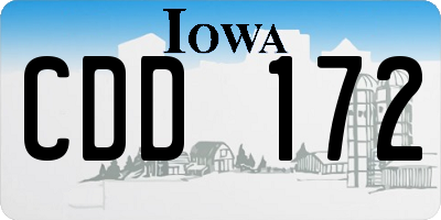 IA license plate CDD172