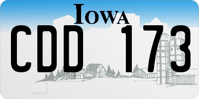 IA license plate CDD173