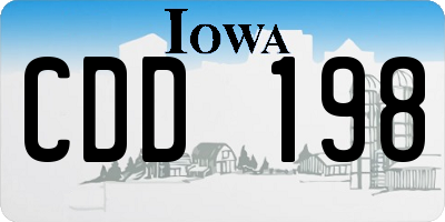 IA license plate CDD198