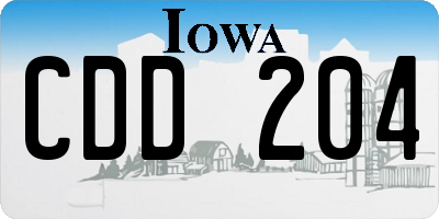 IA license plate CDD204