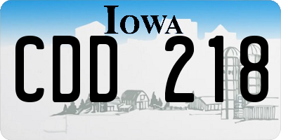 IA license plate CDD218