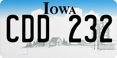 IA license plate CDD232