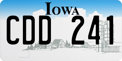 IA license plate CDD241