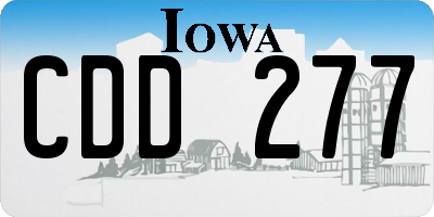 IA license plate CDD277