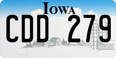 IA license plate CDD279