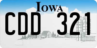 IA license plate CDD321