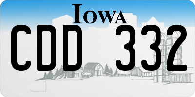 IA license plate CDD332
