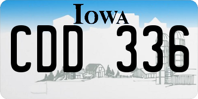 IA license plate CDD336