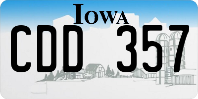 IA license plate CDD357