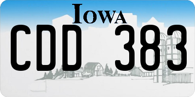 IA license plate CDD383