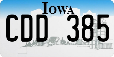 IA license plate CDD385