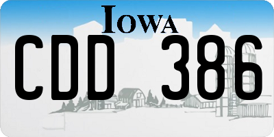 IA license plate CDD386