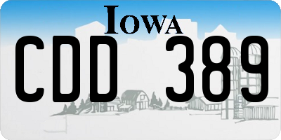 IA license plate CDD389