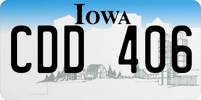 IA license plate CDD406