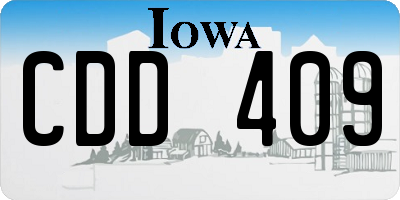 IA license plate CDD409
