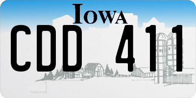 IA license plate CDD411