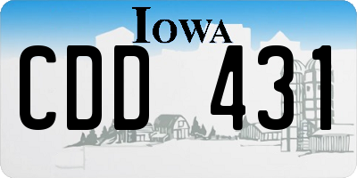 IA license plate CDD431