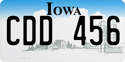 IA license plate CDD456