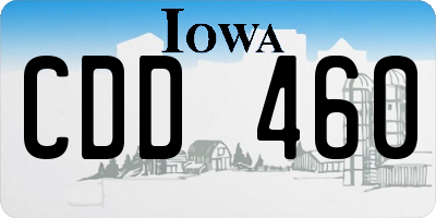 IA license plate CDD460