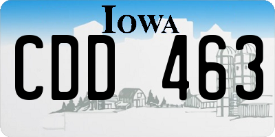 IA license plate CDD463