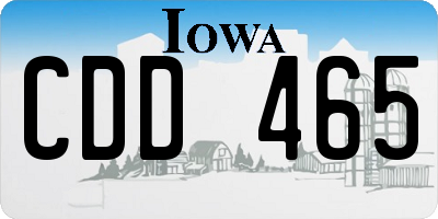IA license plate CDD465