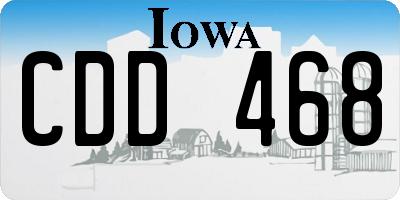 IA license plate CDD468