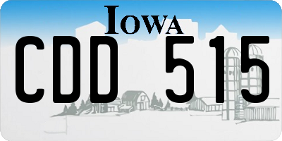 IA license plate CDD515