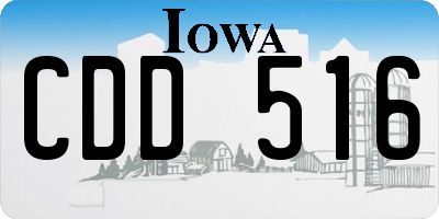 IA license plate CDD516
