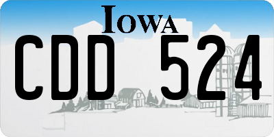 IA license plate CDD524