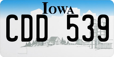 IA license plate CDD539