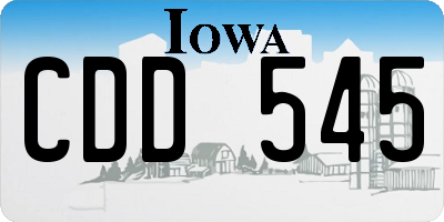 IA license plate CDD545