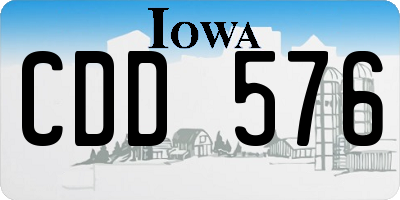 IA license plate CDD576