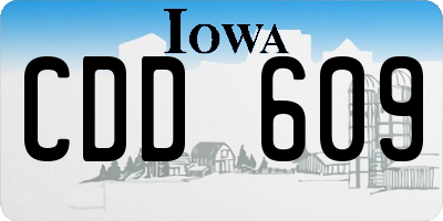IA license plate CDD609