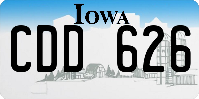 IA license plate CDD626
