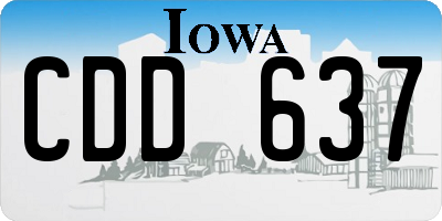 IA license plate CDD637
