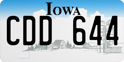 IA license plate CDD644