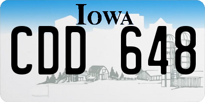 IA license plate CDD648