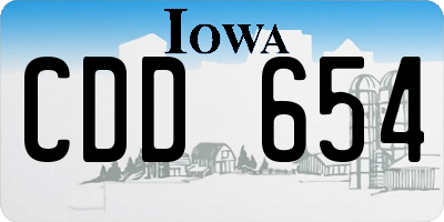 IA license plate CDD654