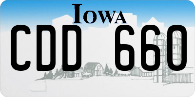 IA license plate CDD660